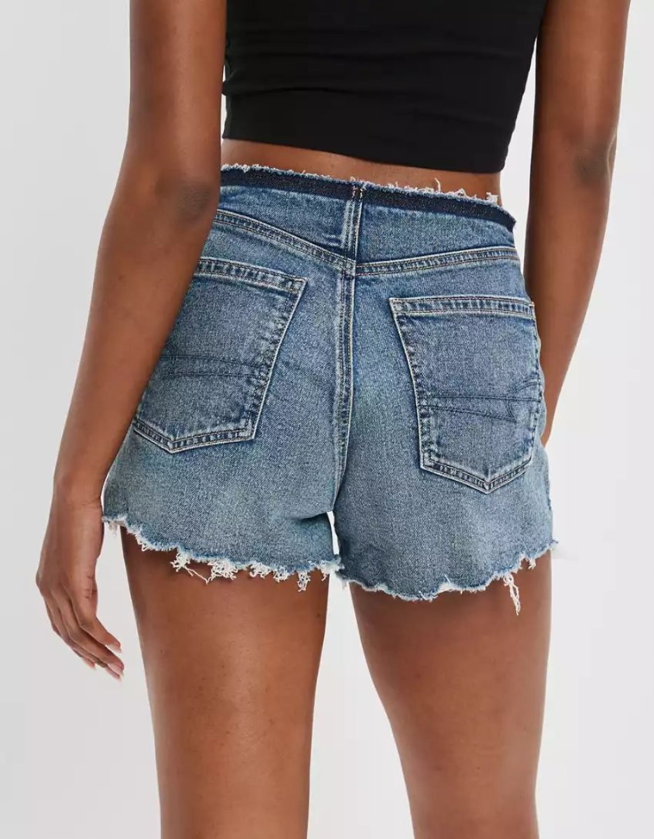 Shorts American Eagle AE Stretch Denim '90s Boyfriend Indigo Lavage Femme | BGA-12172130